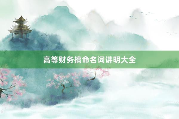 高等财务搞命名词讲明大全